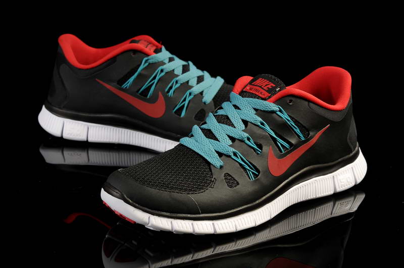 Nike Free Run 5.0 V2 Mens Running Shoes New Breathable Black Red (1)